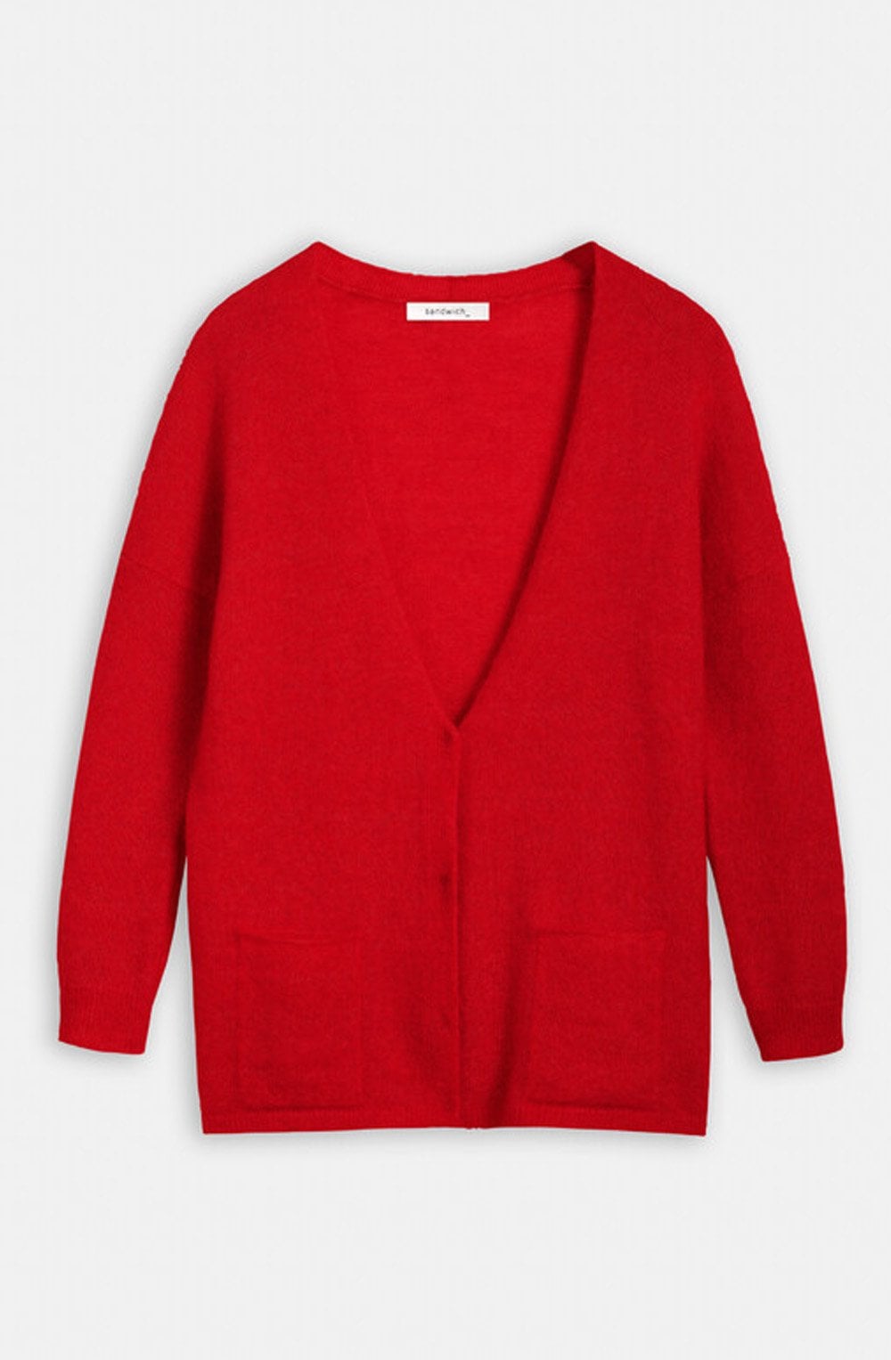 True Red Long Alpaca Cardigan