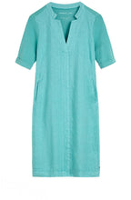 Turquoise Linen Dress