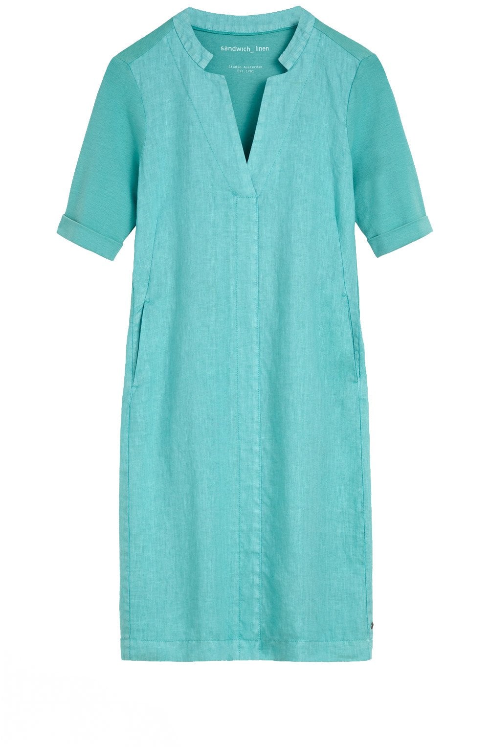 Turquoise Linen Dress