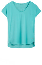 Turquoise Silky Front Top