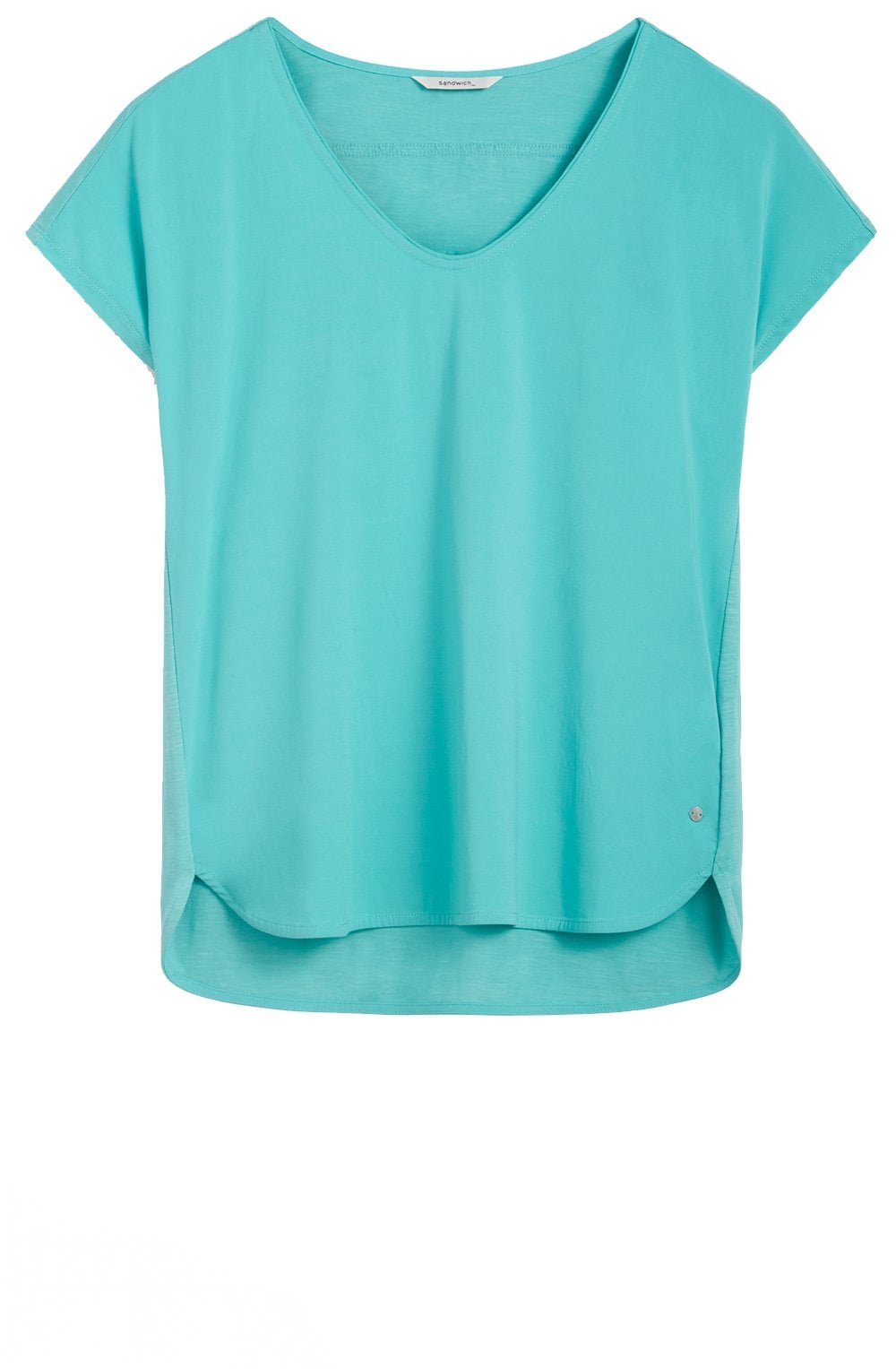 Turquoise Silky Front Top