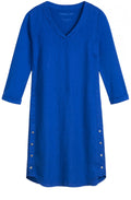 Vibrant Blue Linen Shift Dress