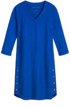 Vibrant Blue Linen Shift Dress