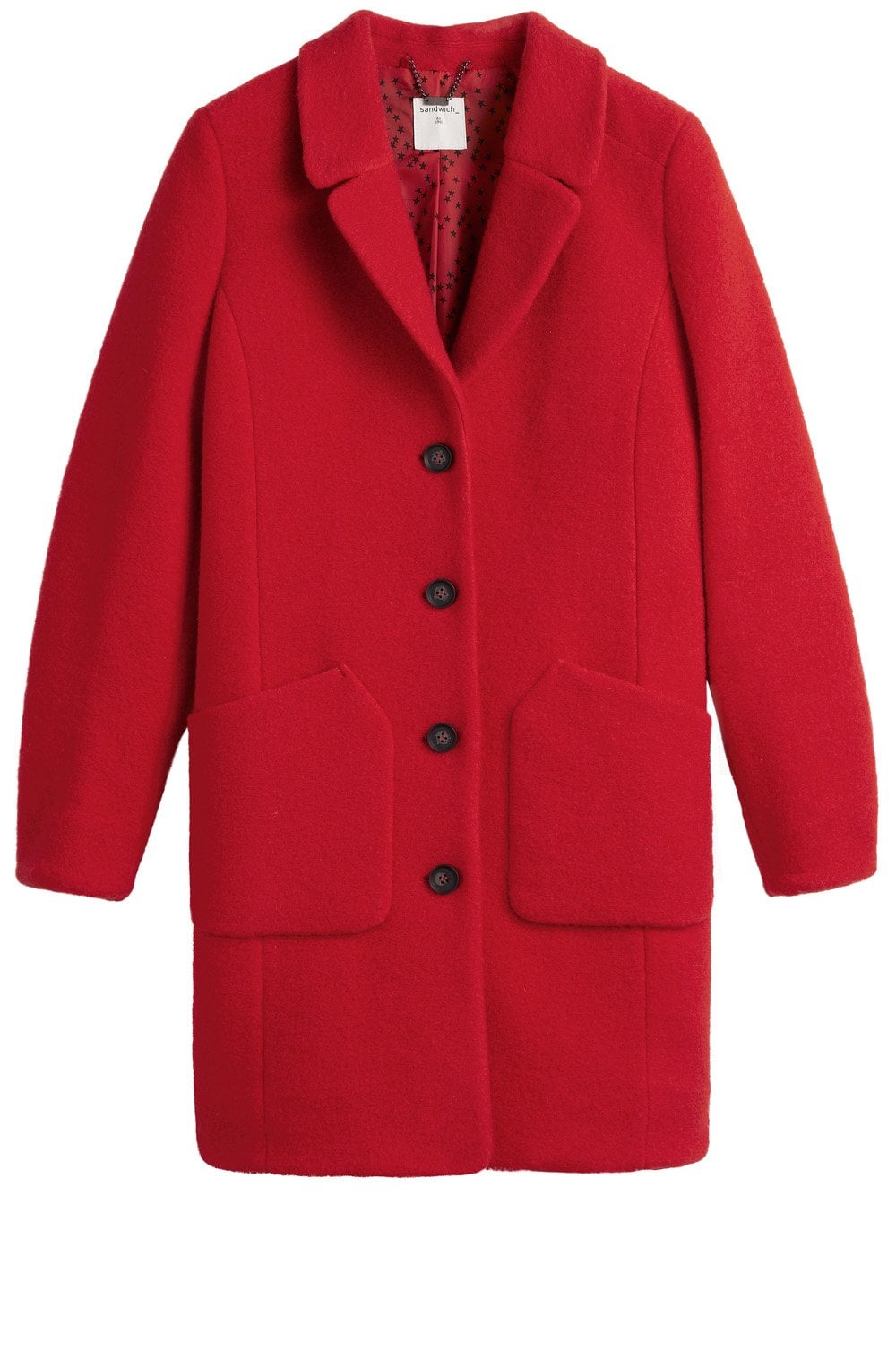 Vibrant Red Wool Coat