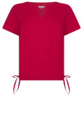 Viva Magenta Linen Tie Detail Top