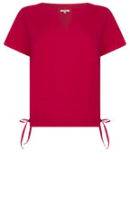 Viva Magenta Linen Tie Detail Top