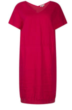 Viva Magenta V Neck Linen Dress