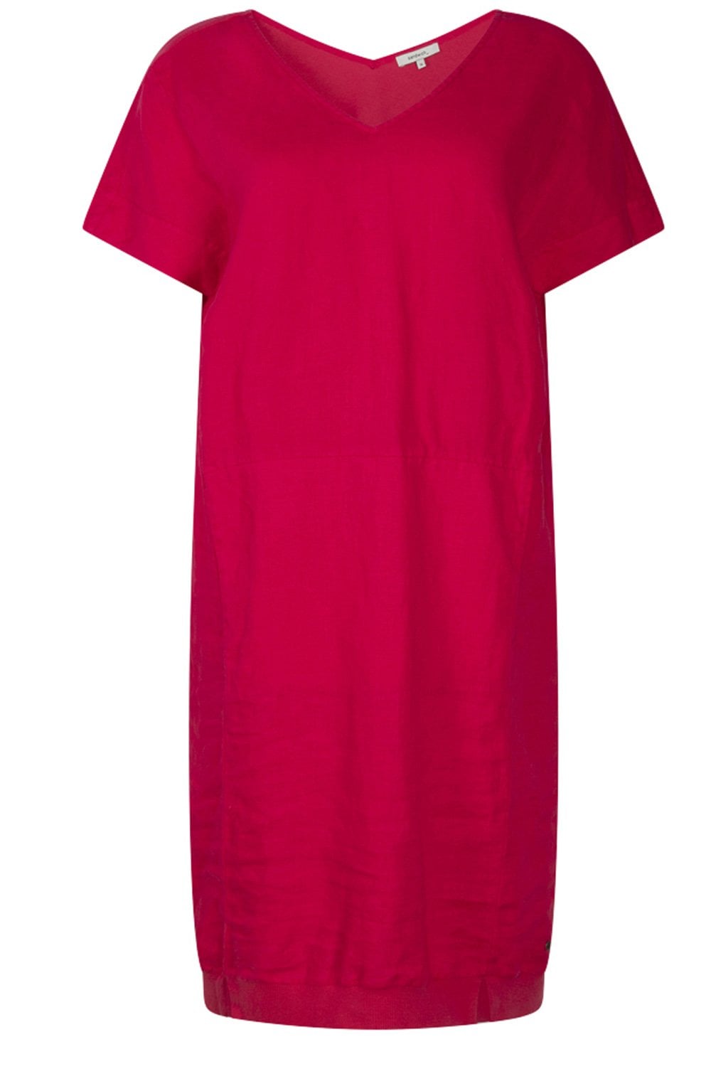Viva Magenta V Neck Linen Dress