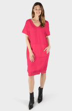Viva Magenta V Neck Linen Dress