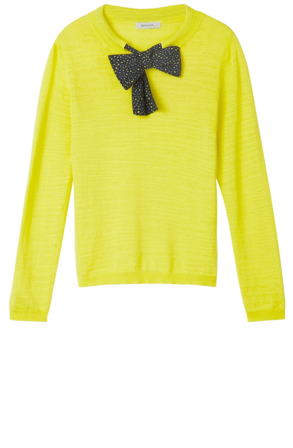 Warm Yellow Tie Detailed Sweater