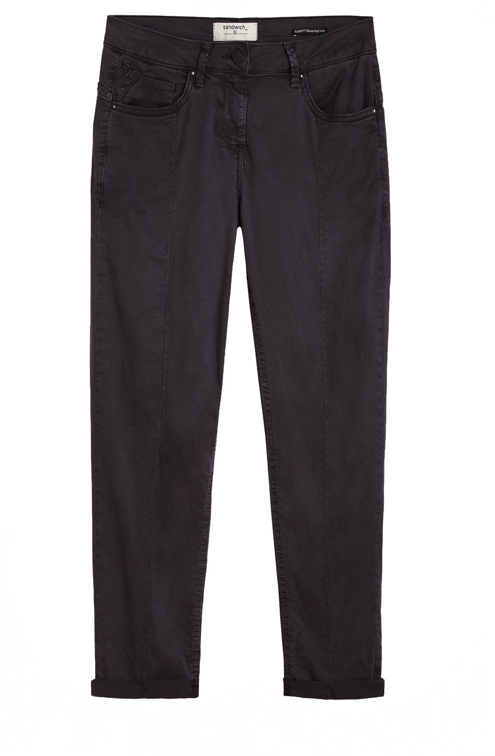 Washed Black Cropped Trousers