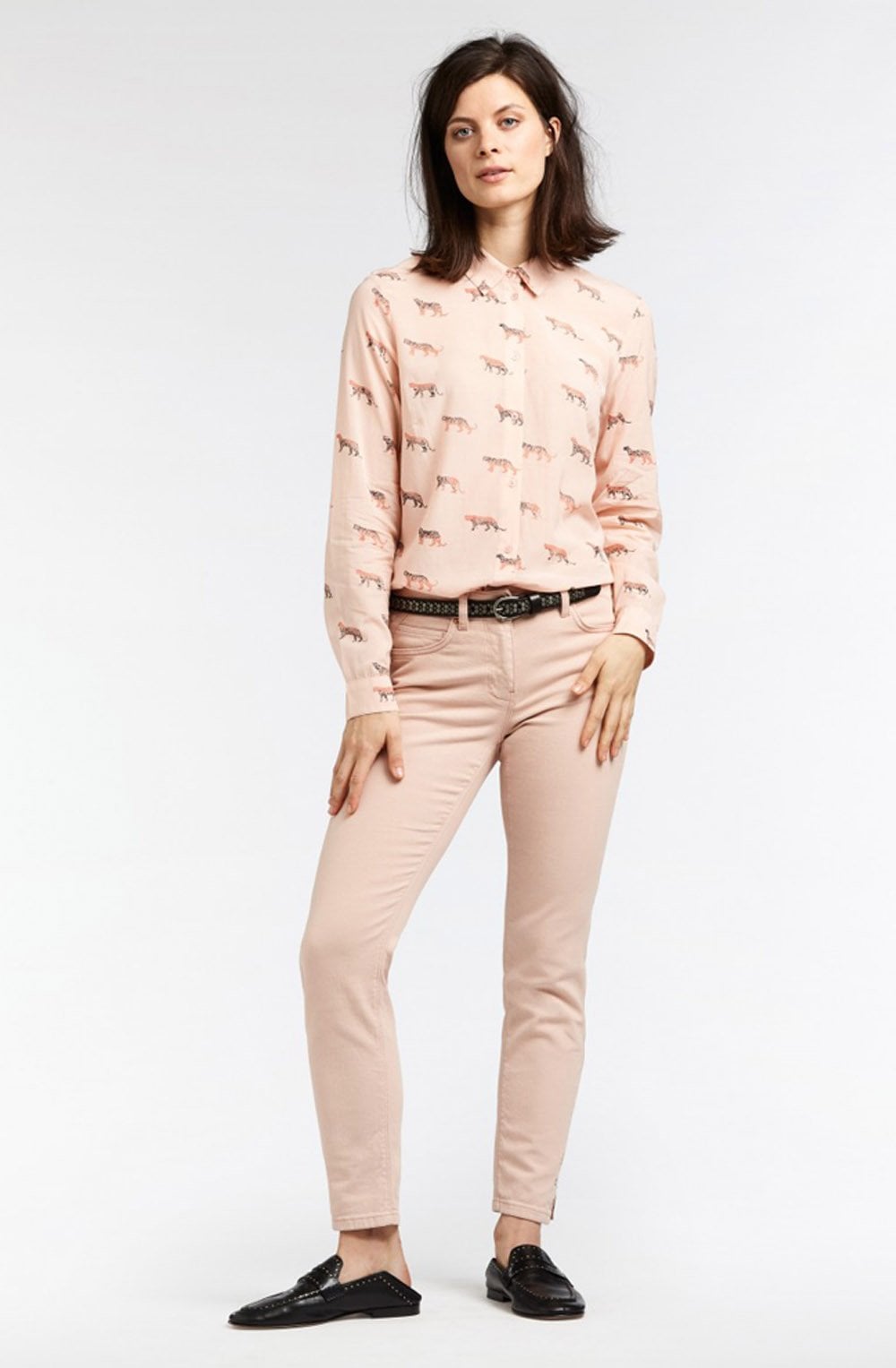 Washed Rose Tiger Print Blouse