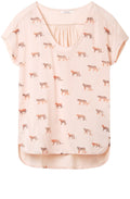 Washed Rose Tiger Print T Shirt