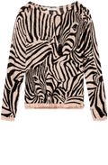 Washed Rose Zebra Print Jumper