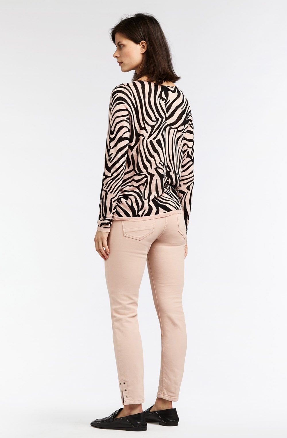 Washed Rose Zebra Print Jumper