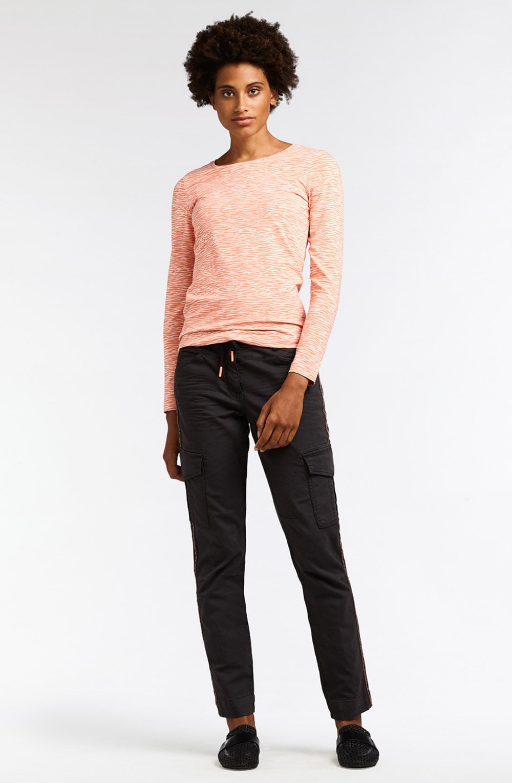 Washed Rose Zebra Print Top