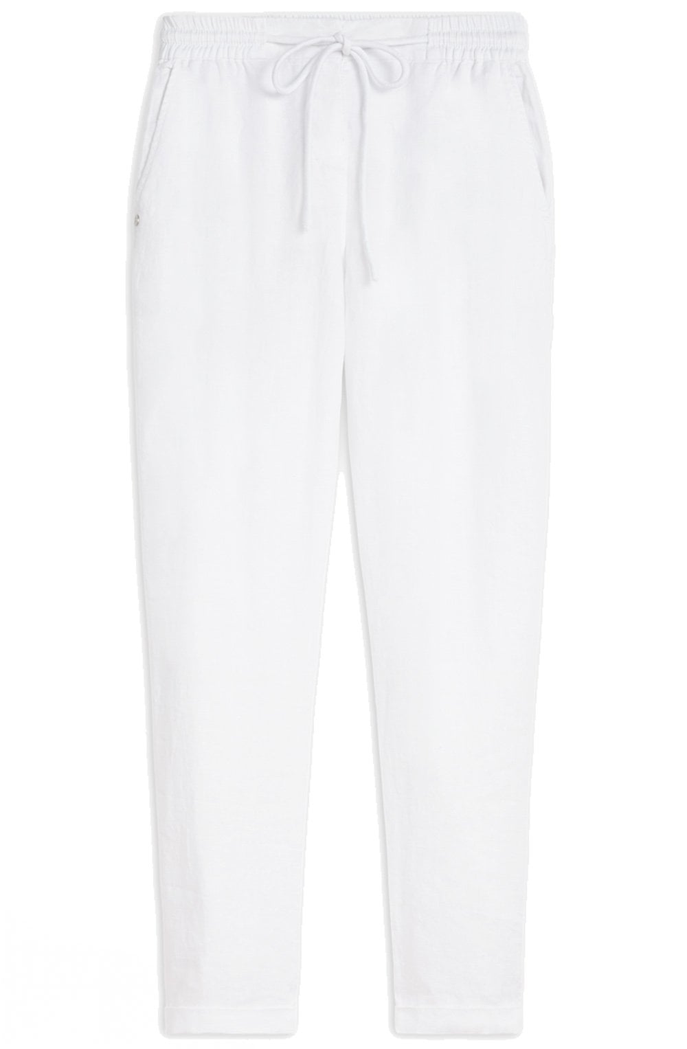 White Cropped Linen Trousers