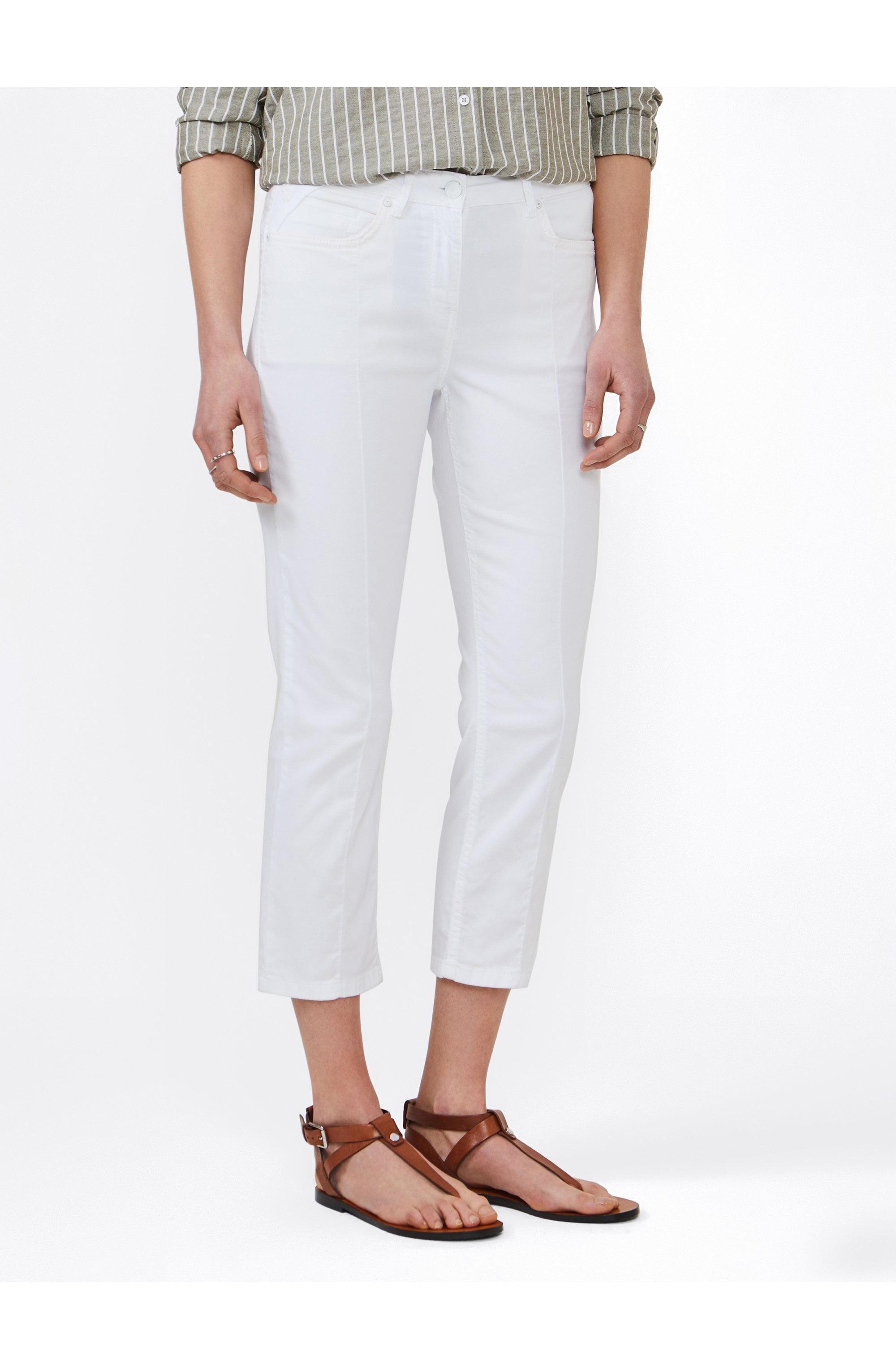 White Cropped Trousers
