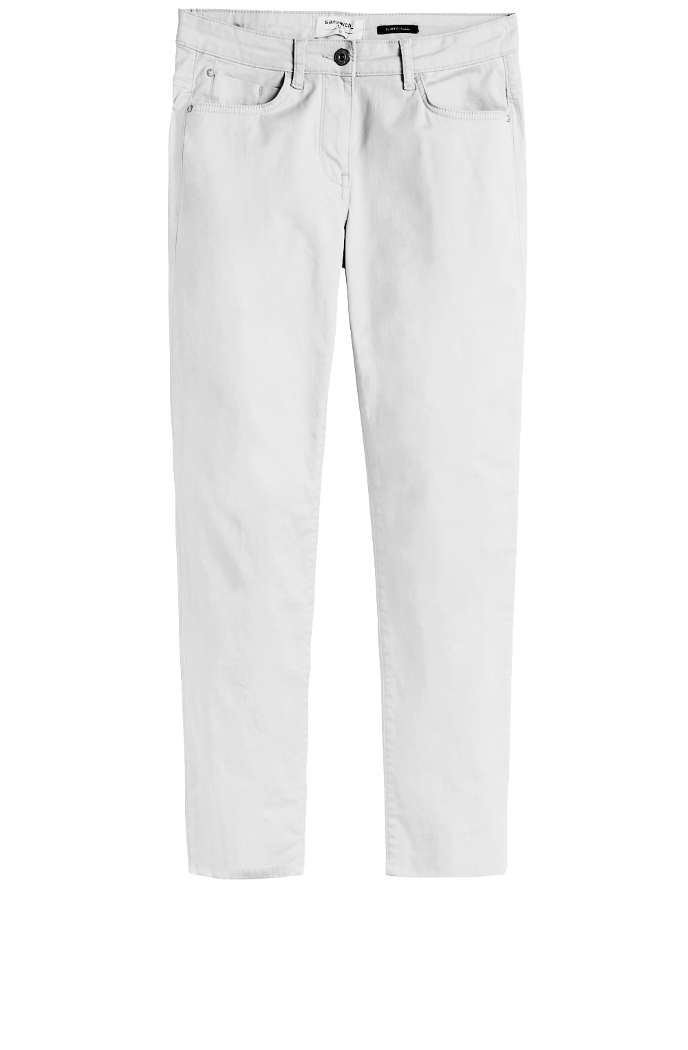 White High Waisted Crop Trousers