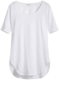 White Long Line T Shirt
