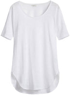 White Long Line T Shirt
