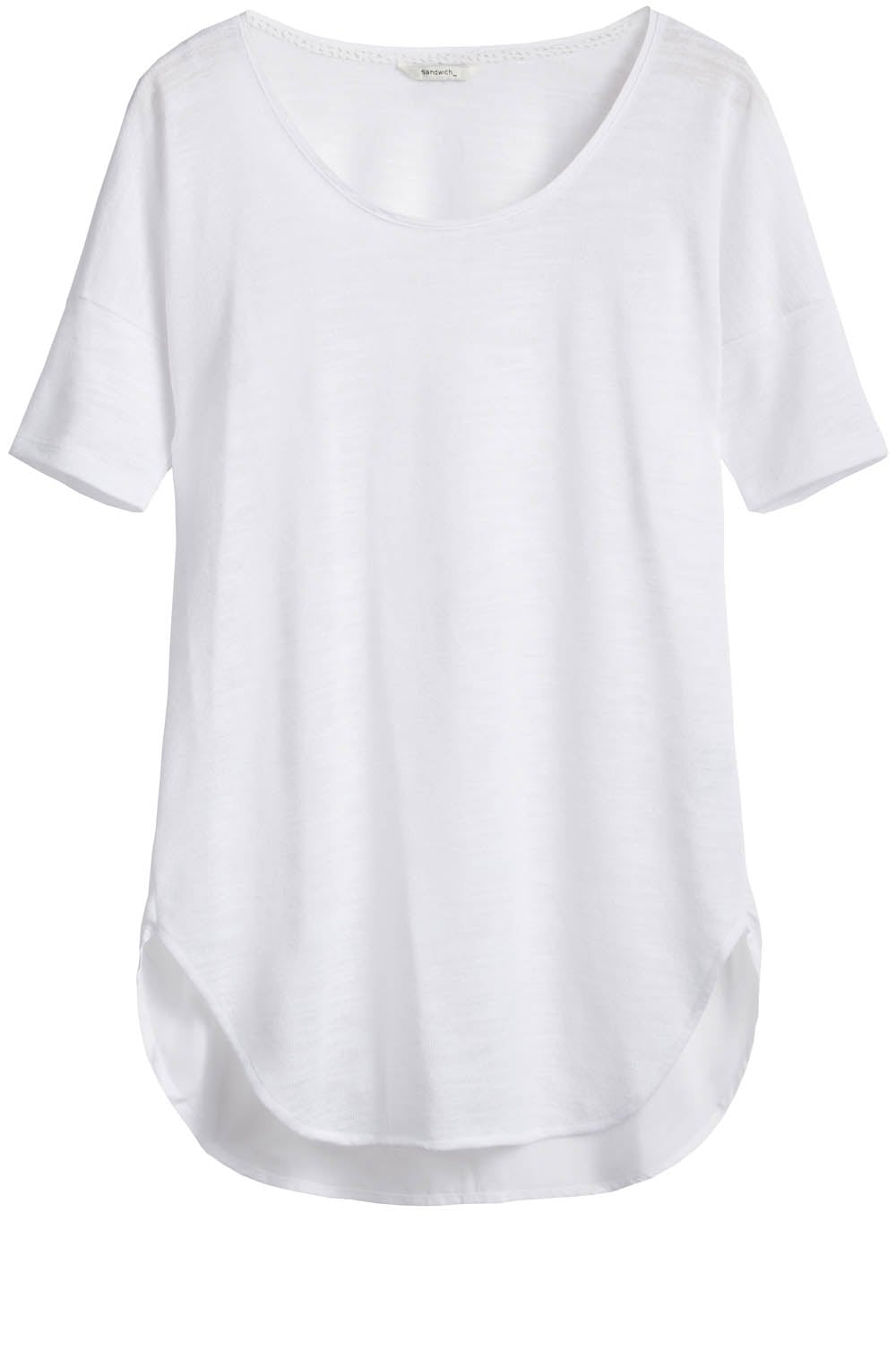 White Long Line T Shirt