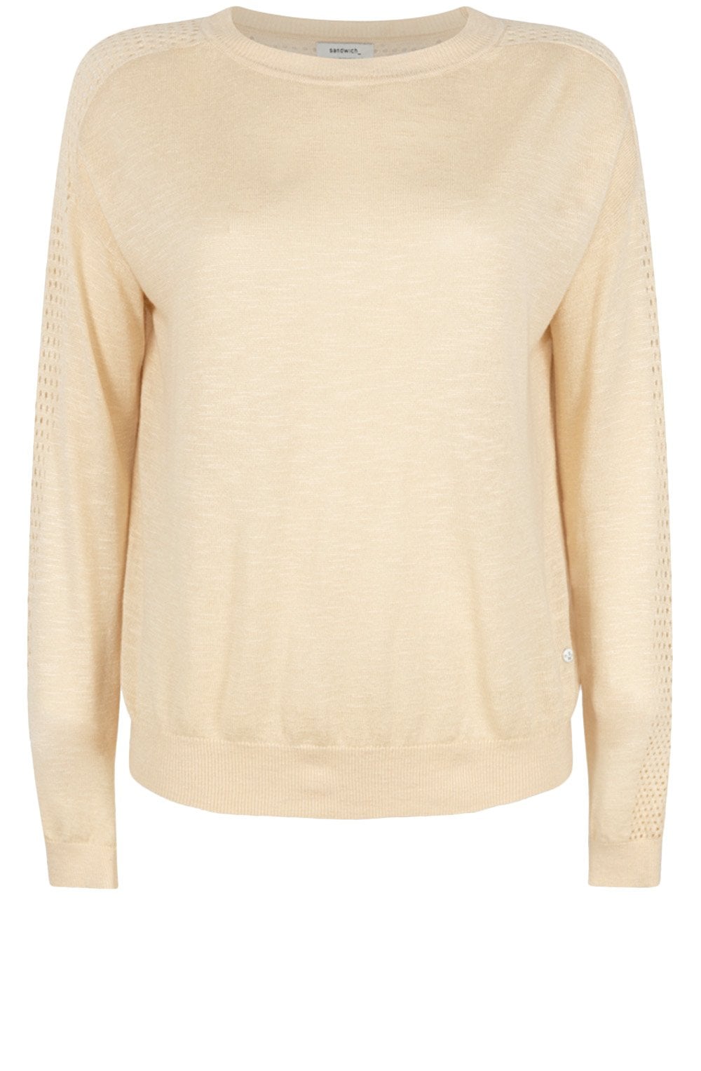 Wood Ash Fine and Open Mixed Knit Pullover