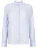 Xenon Blue Muslin Blouse with Collar