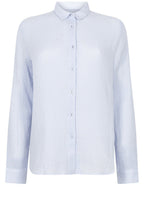 Xenon Blue Muslin Blouse with Collar