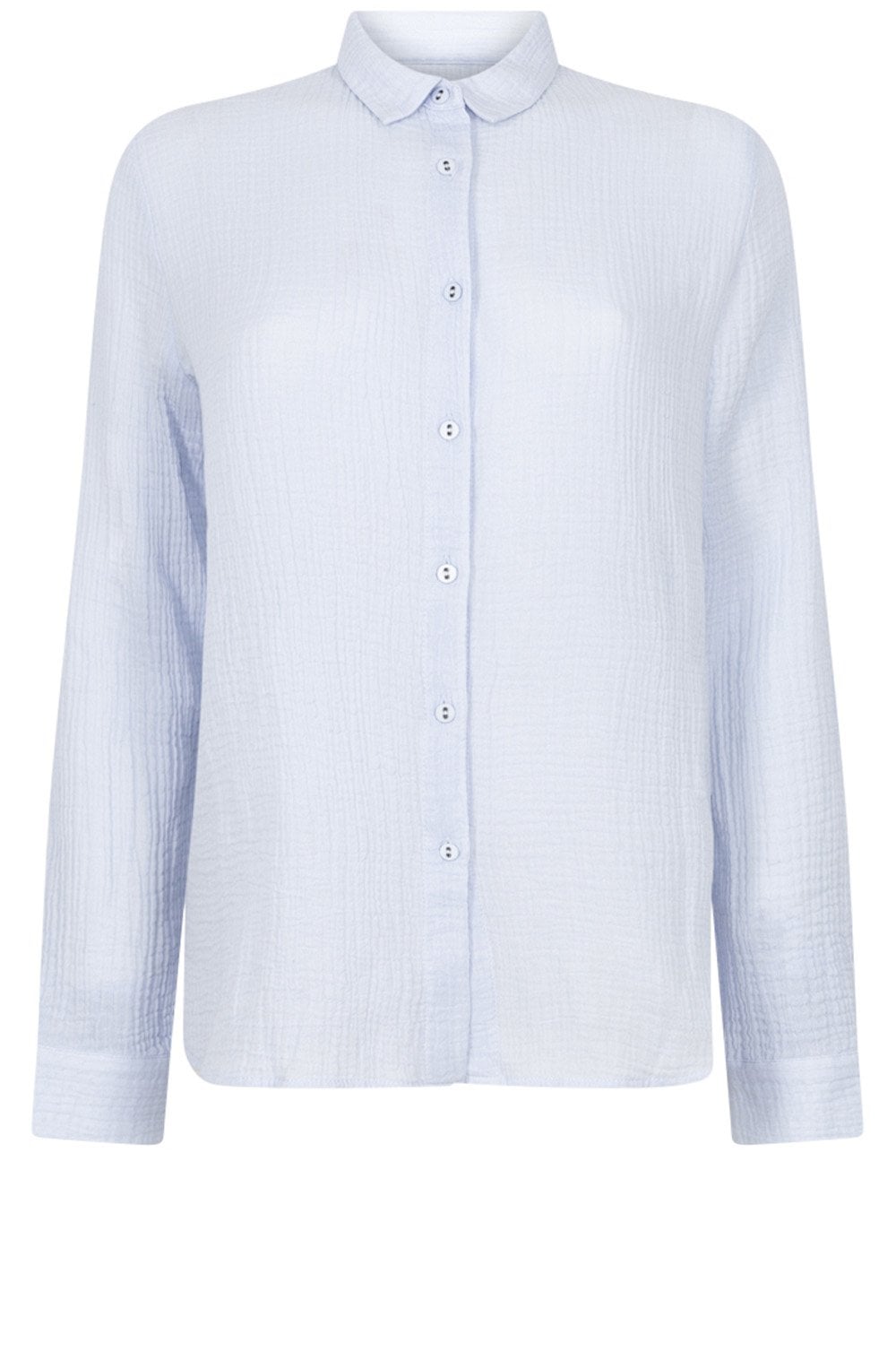 Xenon Blue Muslin Blouse with Collar