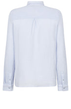 Xenon Blue Muslin Blouse with Collar