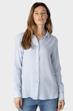 Xenon Blue Muslin Blouse with Collar