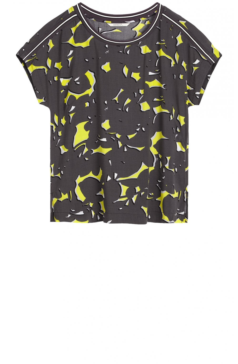 Yellow & Grey Patterned Blouse