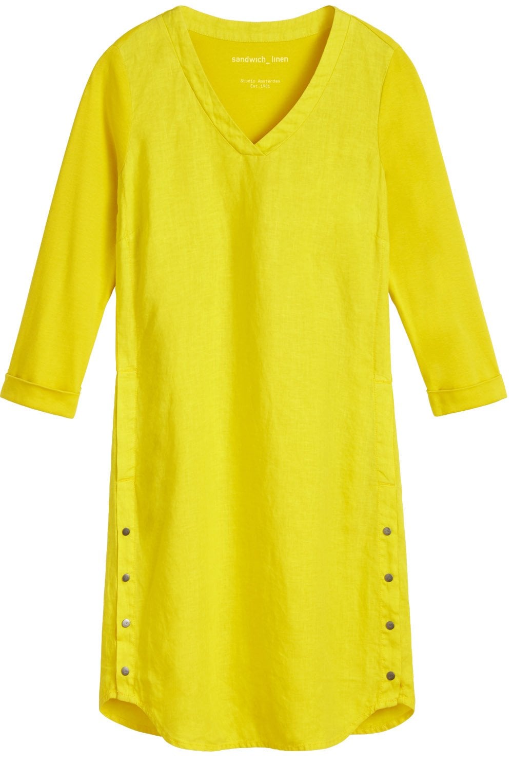 Yellow Linen Shift Dress