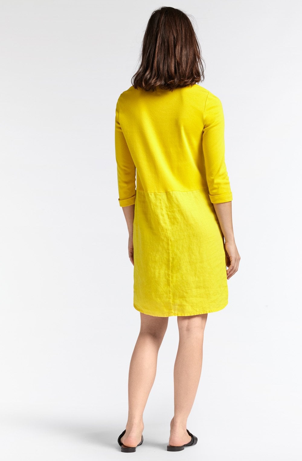 Yellow Linen Shift Dress
