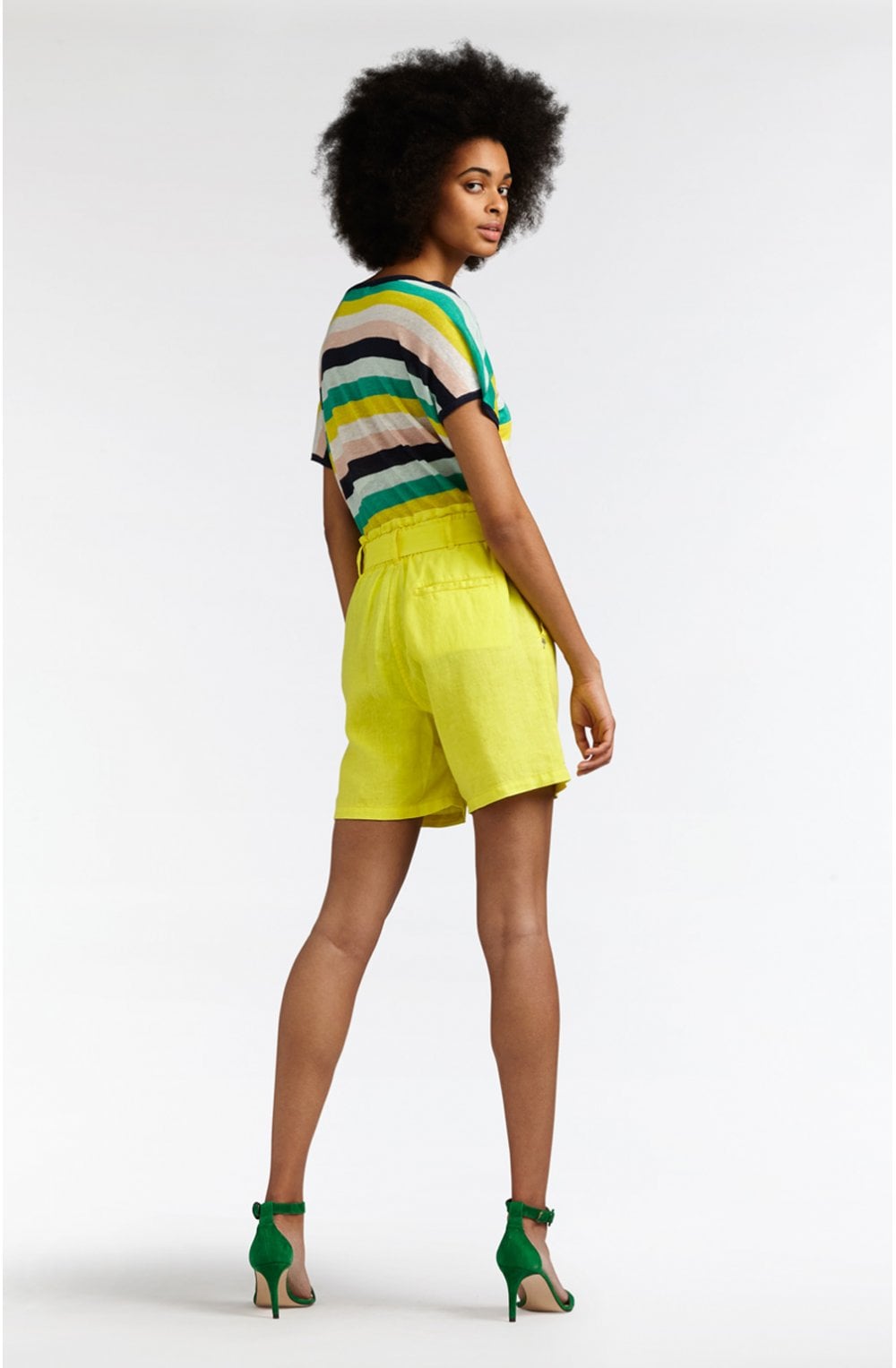 Yellow Linen Shorts