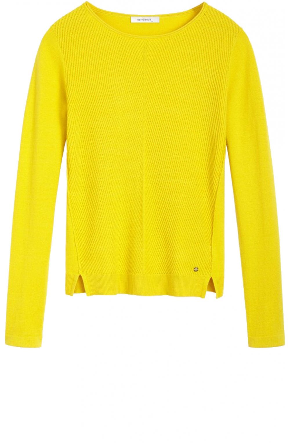 Yellow Ribbed Front Jumper