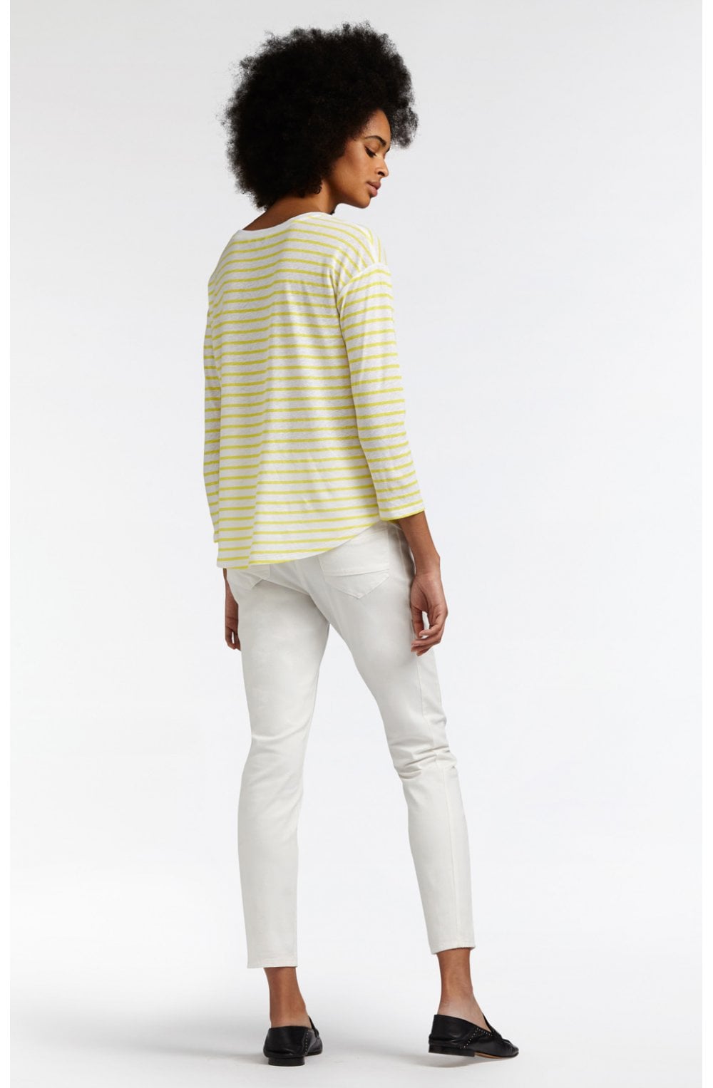 Yellow & White Striped Top