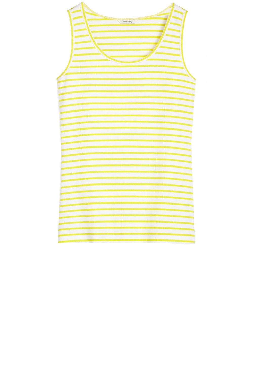 Yellow & White Striped Vest Top