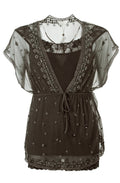 Sheer blouse liqourice