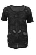 Sheer parttern top black