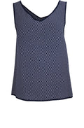 Small Print Navy & White Top