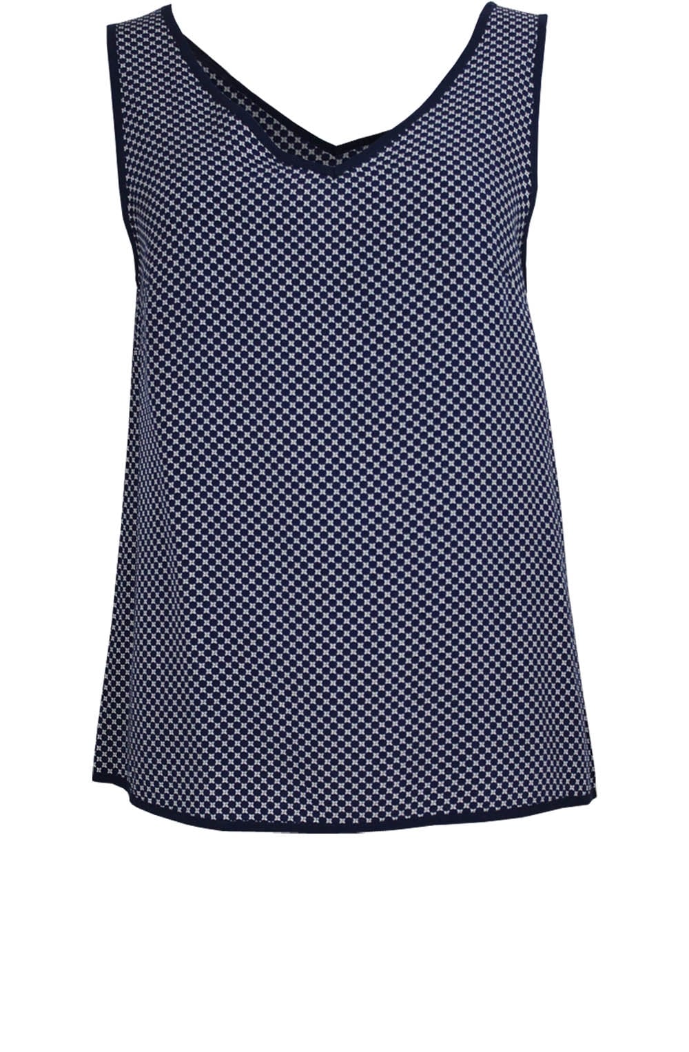 Small Print Navy & White Top