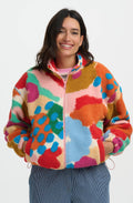 Abstract Floral Hartley Zip Up Fleece