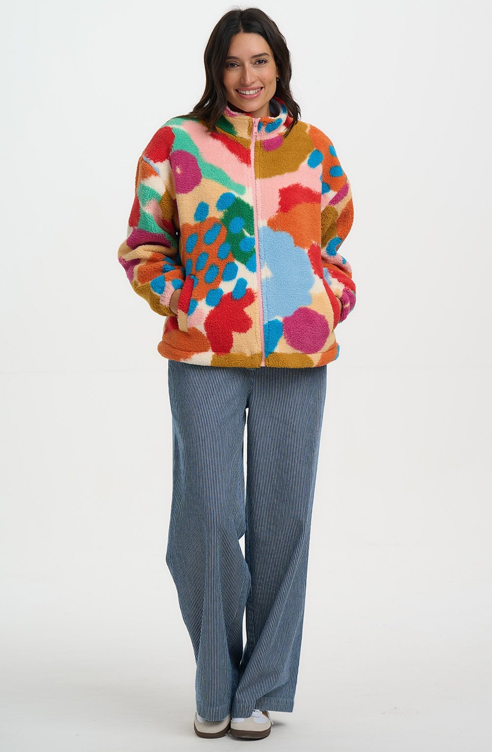 Abstract Floral Hartley Zip Up Fleece