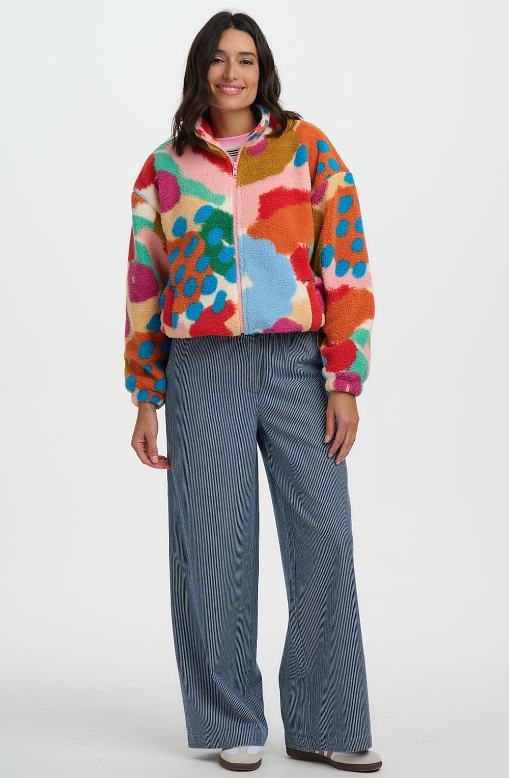 Abstract Floral Hartley Zip Up Fleece
