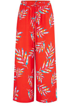 Ameera Red Rainbow Wide Leg Crop Trousers