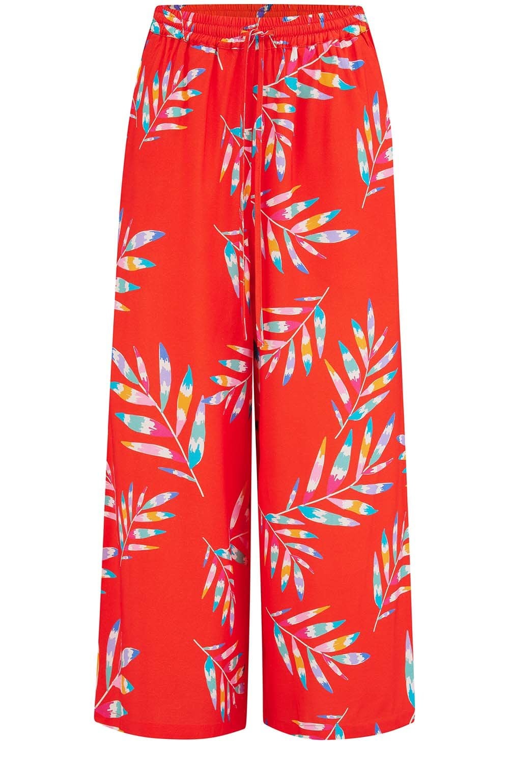 Ameera Red Rainbow Wide Leg Crop Trousers