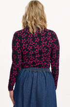 Black and Pink Doodle Star Annika Jersey Top