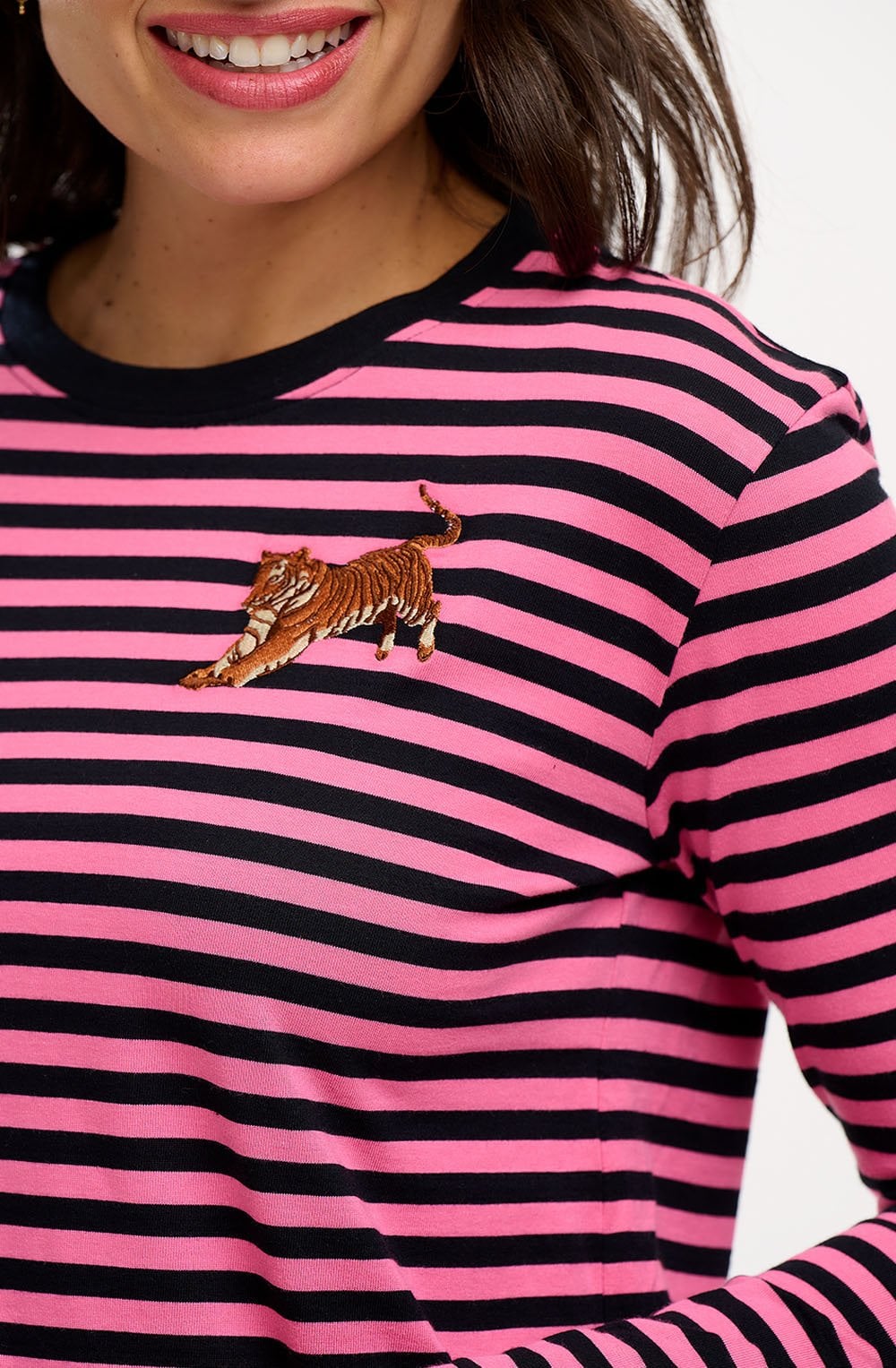 Black and Pink Leaping Tiger Brunswick Jersey Top